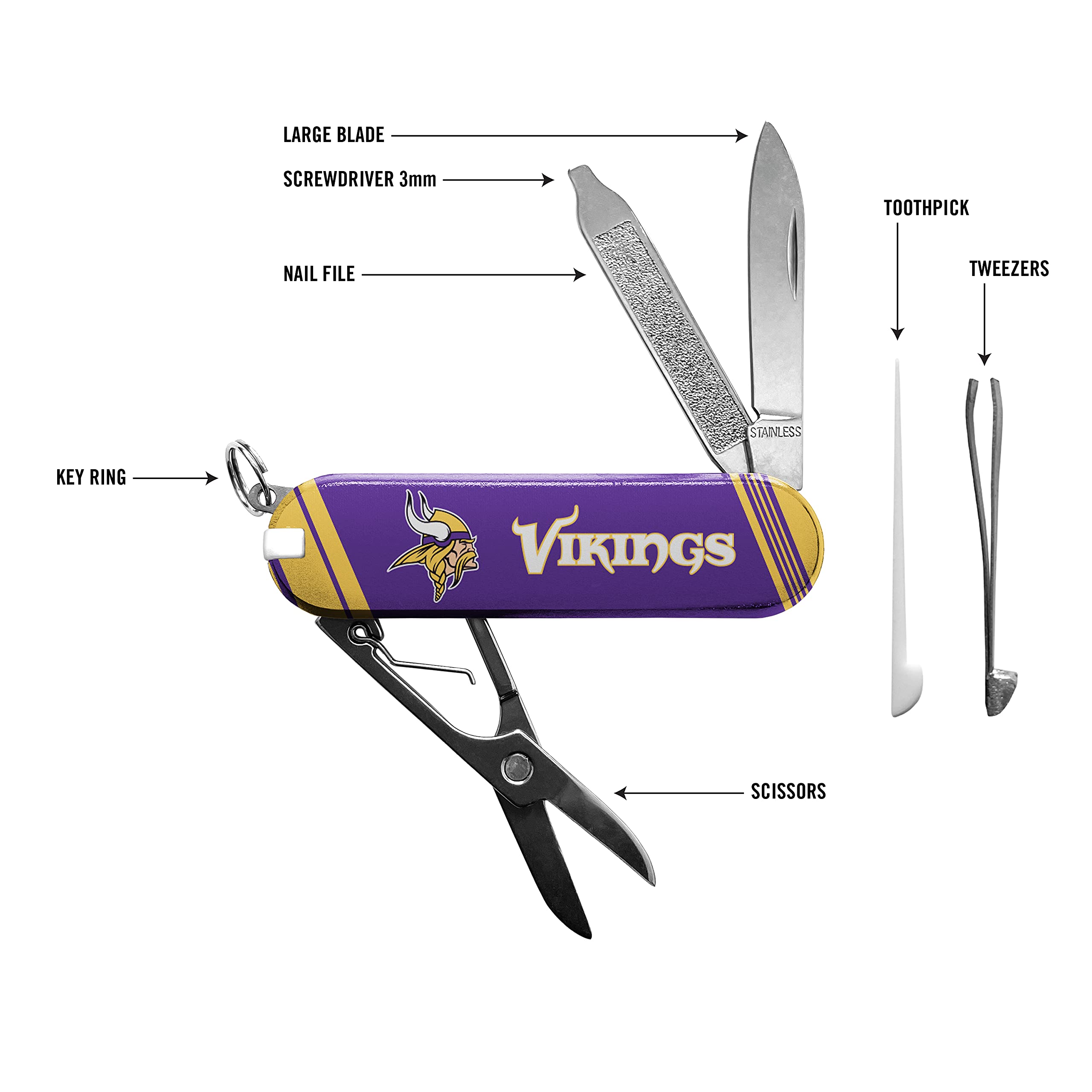 The Sports Vault NFL Unisex-Erwachsene Essential Pocket Multitool