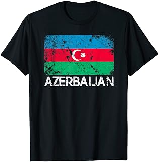 Azeri Flag T-Shirt | Vintage Made In Azerbaijan Gift
