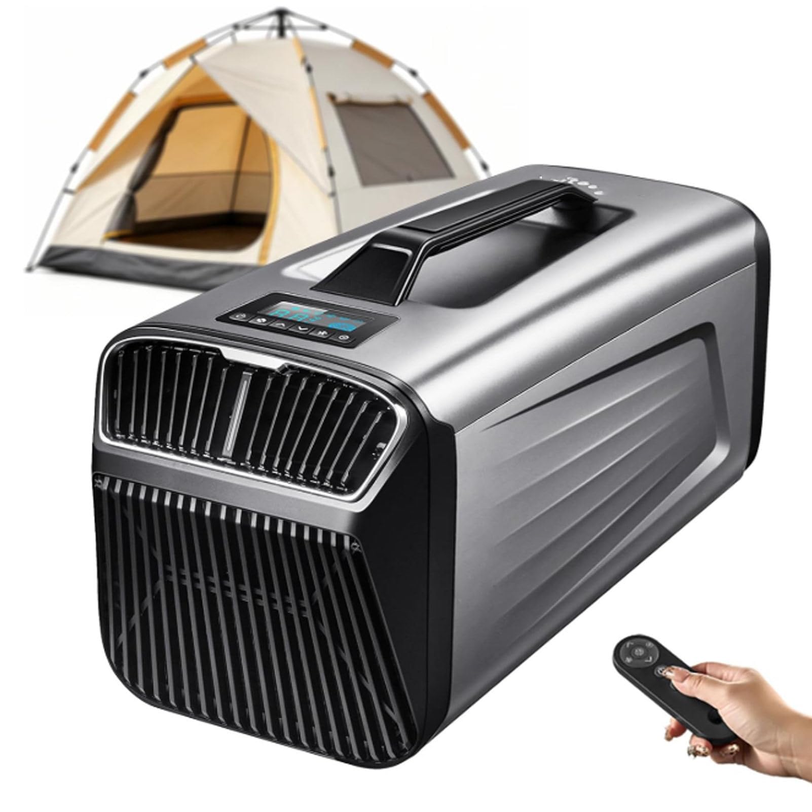 Portable Tent Air Conditioner 5200 BTU Efficient Cooling, Mobile Camping Air Conditioner, Cooling + Dehumidify + Fan + Sleep Mode + 24h Timer, Up to 10㎡/107 sq ft, Exhaust Duct Included 24V220V