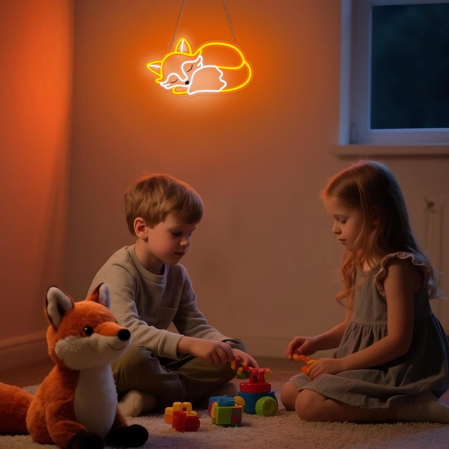 YuanDian Fox Neon Sign, Animal Neon Lights for Bedroom Living Room Wall Decor, Birthday Party Gifts for Kids Adults People Who Like Foxes - Image 3