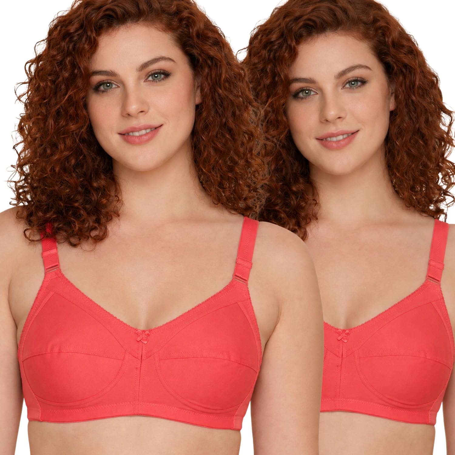 full coverage cotton bra for heavy bust| minimizer bra for women| anti-sagging breast lift up| non-wired| non-padded daily use bra for ladies| combo of 2