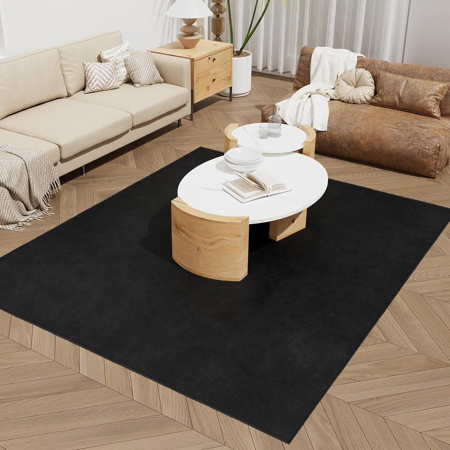 SALLOUS Chair Mat for Hard Floors, 36"x48" Washable Chair Mat Under Desk, Smooth Rolling Desk Chair Mat, Anti Slip Hard Floor Protector, Noise Reducing Desk Rug for Home Office Chair (Black)