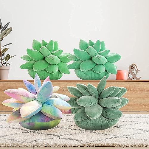 Miniatura 7 de Almohada 3D de cactus suculentas lindas almohadas para dormitorio estético juguetes de peluche realistas de 1018 pulgadas muñeca suave almohada