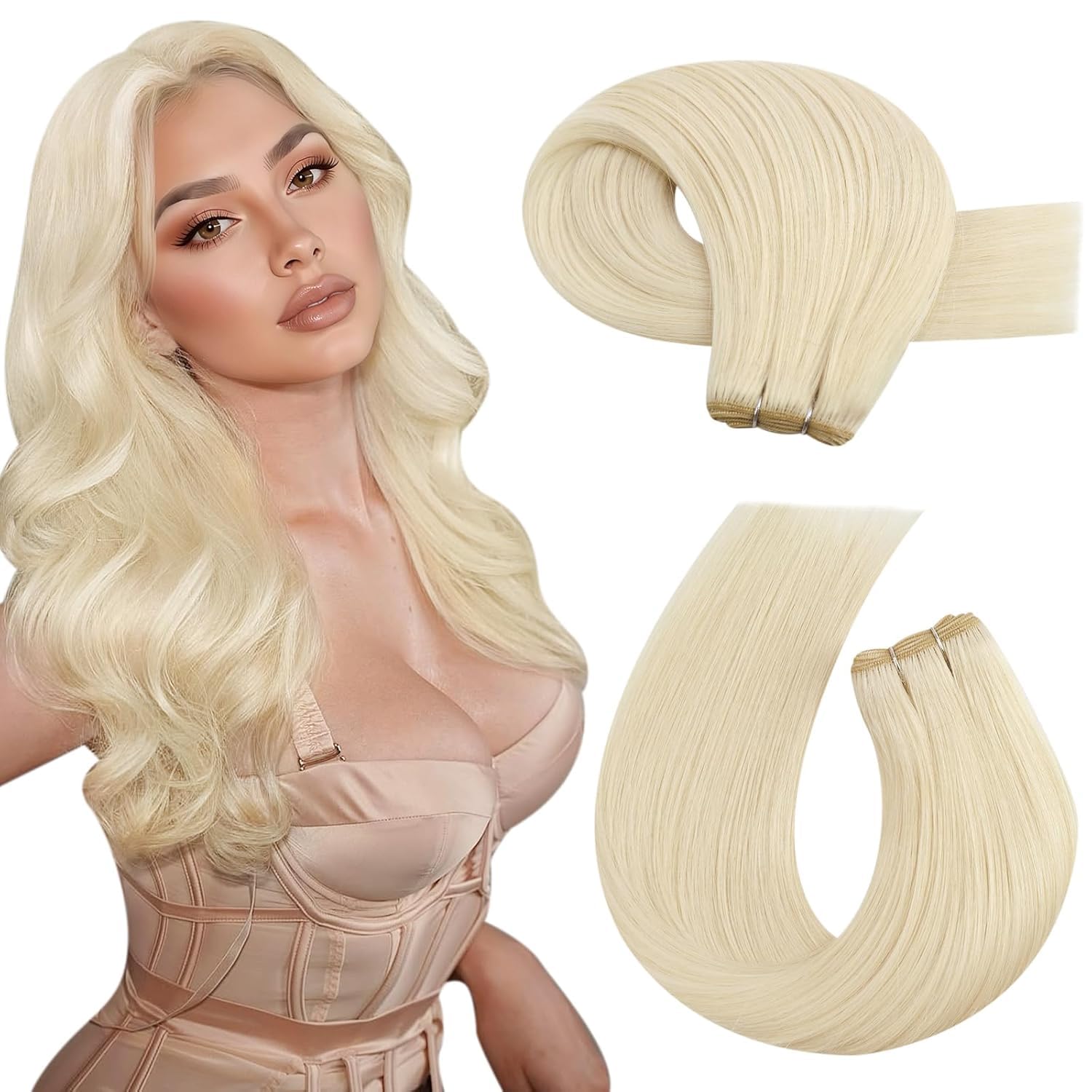 Moresoo Echthaar Weft Extensions Tressen Extensions Echthaar