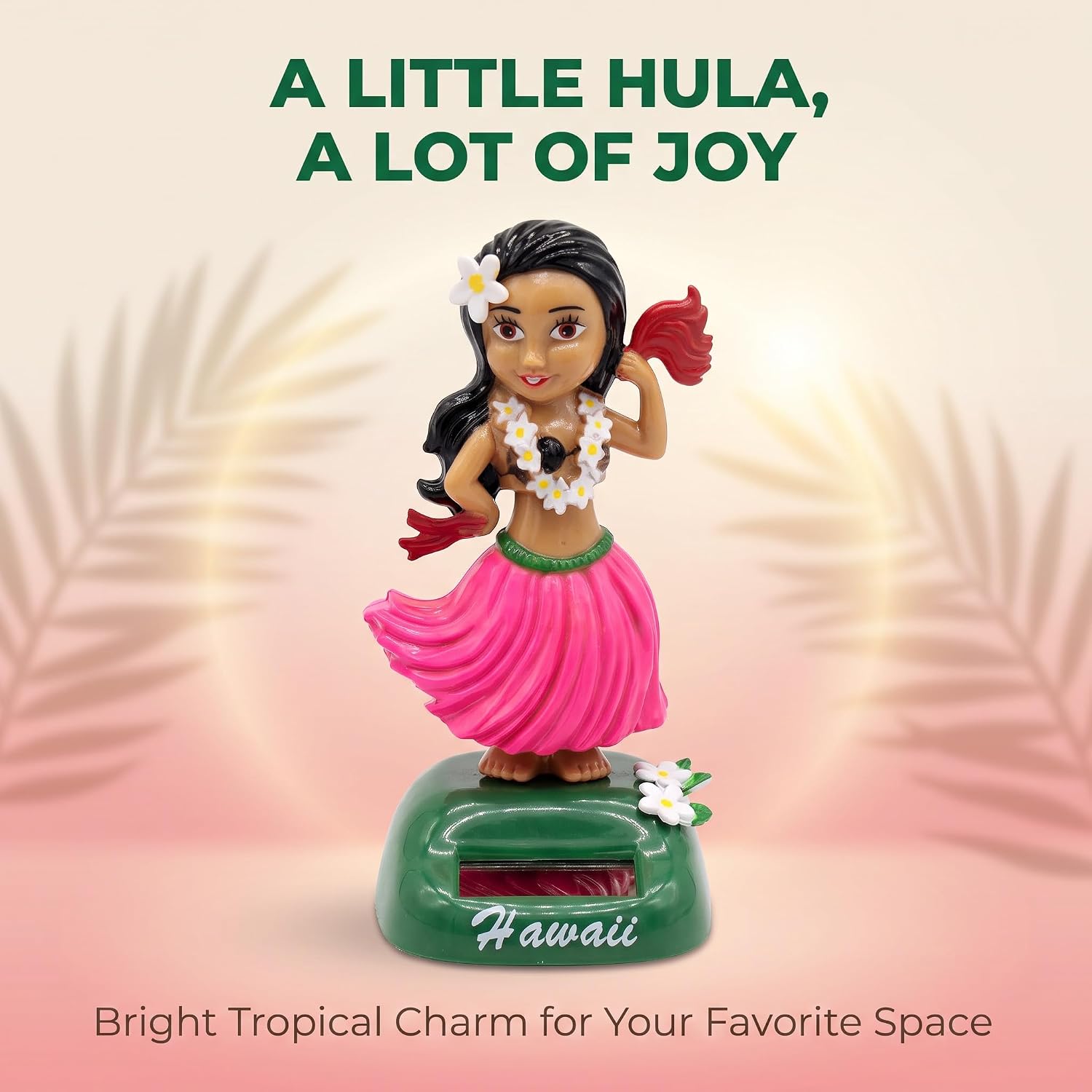 Pink and Green Funny Dashboard Decor Cute Bobblehead Car Dashboard Decorative|home Decor office Decor,Hawaii Solar Dancing Girl for Car Dashboards Home Gifts Learning and Education Solar Power Kits image 3