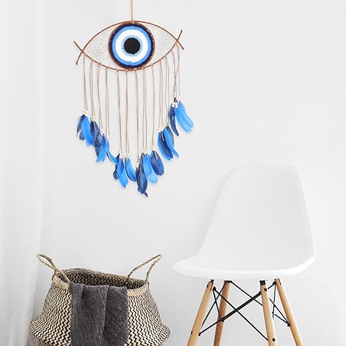 Miniatura 5 de Atrapasueños azul ojo malvado atrapasueños azul mal de ojo colgante decoración mal de ojo ojo azul decoración de pared azul decoración del hogar