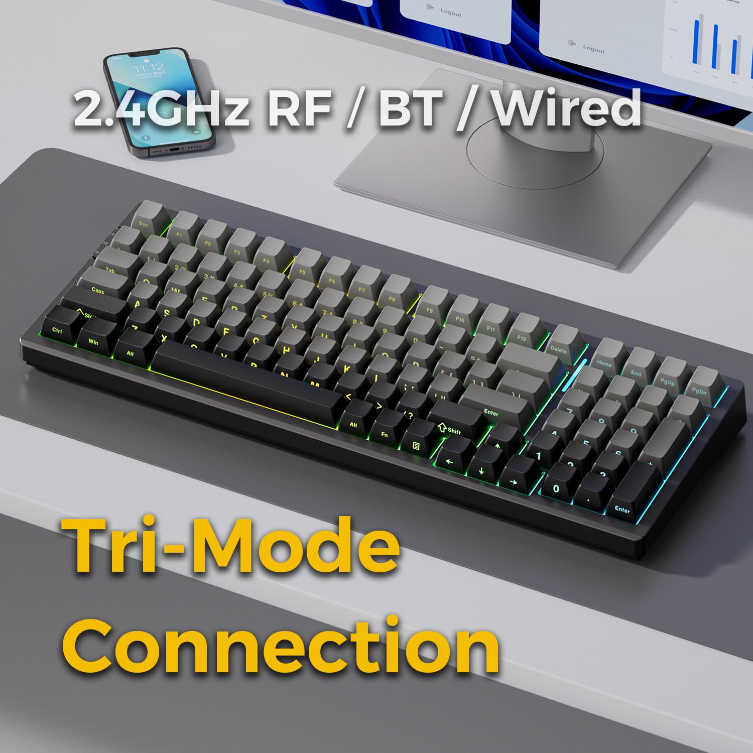 Amazon.com: MCHOSE G98 Wireless Mechanical Keyboard, 98 Keys