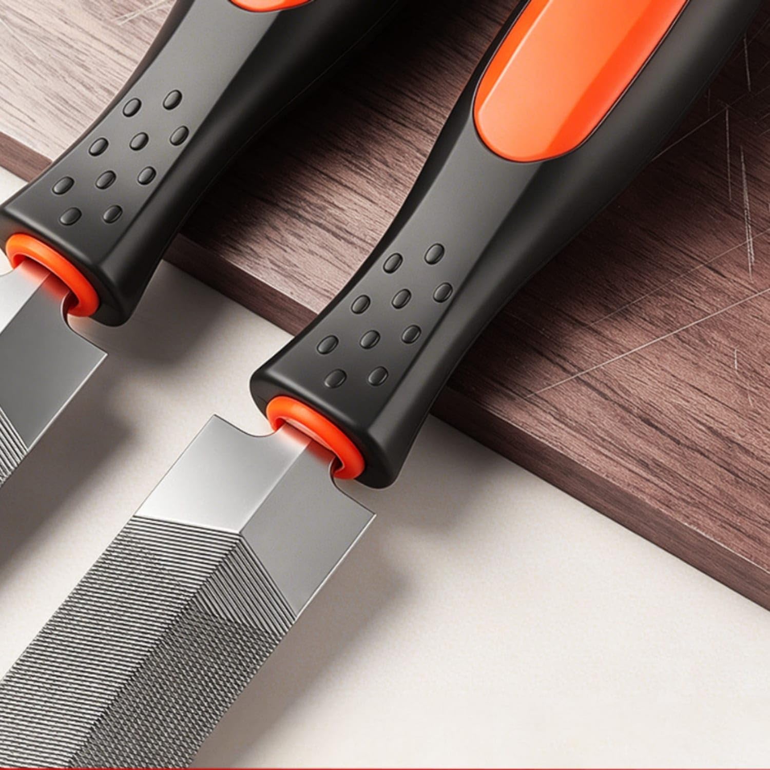 Black and Orange Handle Slim Diamond File Pointed End Diamond File