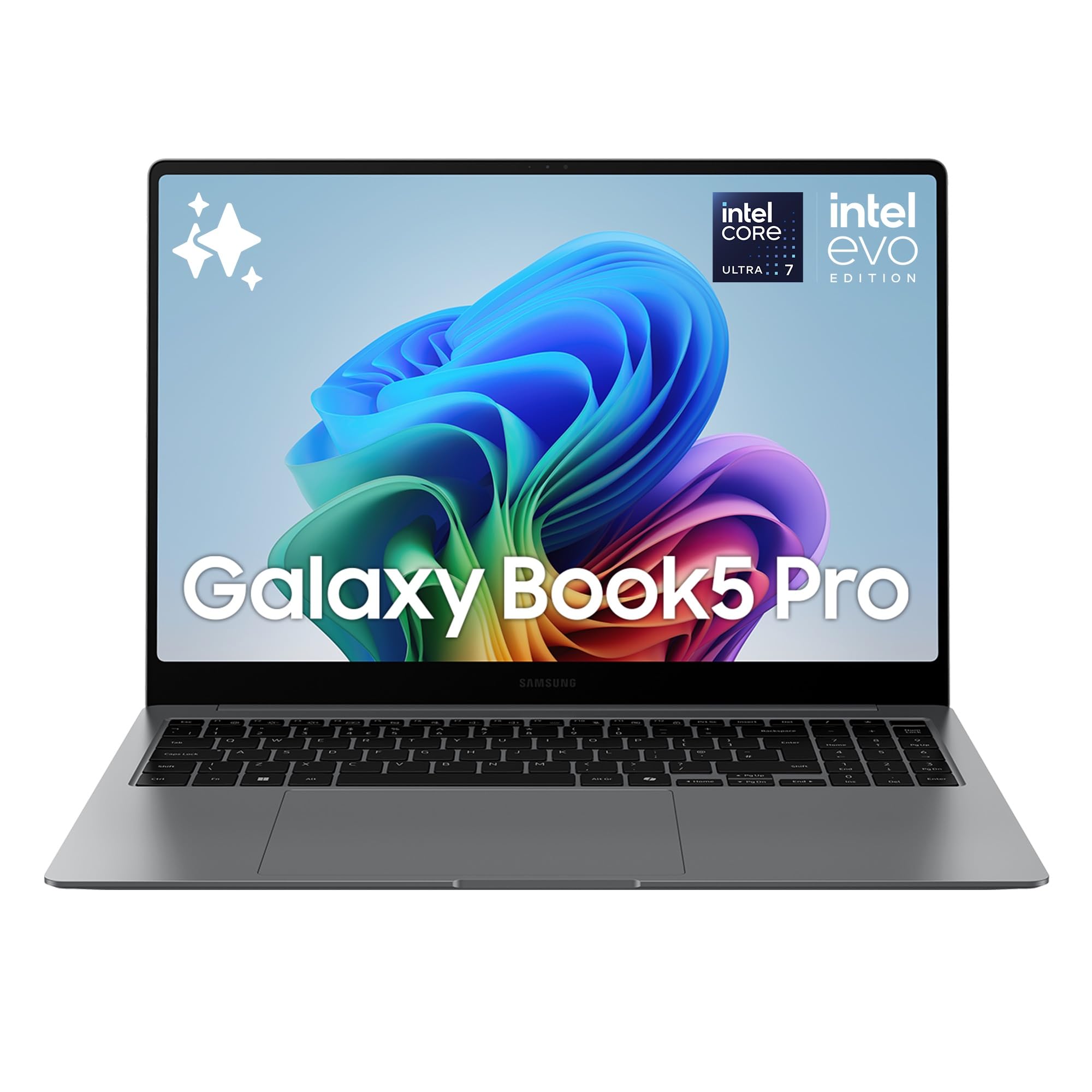 Samsung Galaxy Book5 Pro 16", Garanzia 3 anni, AI PC, Processore Intel Core Ultra 7 Serie 2, 16GB RAM, 1TB SSD, Display touch 3K Dynamic AMOLED 2X, Windows 11 Home, Copilot+ PC, Gray [ITA]