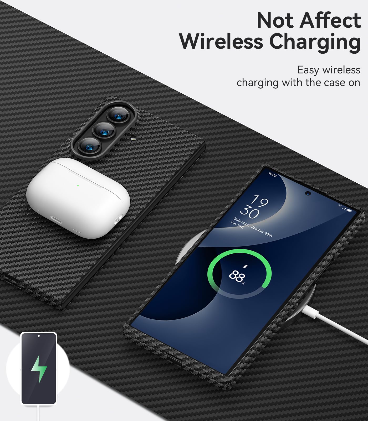 memumi Carbon Hülle für Galaxy Z Fold 8 Ultra, 0.5 mm Superdünn Handyhülle | Schutzhülle aus echter Aramidfaser mit Fallschutz für Galaxy Z Fold 8 Ultra (2026)