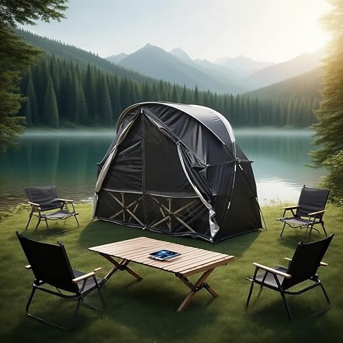 Miniatura 9 de Tienda de campaña para 1 persona con puerta de malla transpirable y ventanas de mosquitera, fácil de poner, refugio para todo tipo de clima para