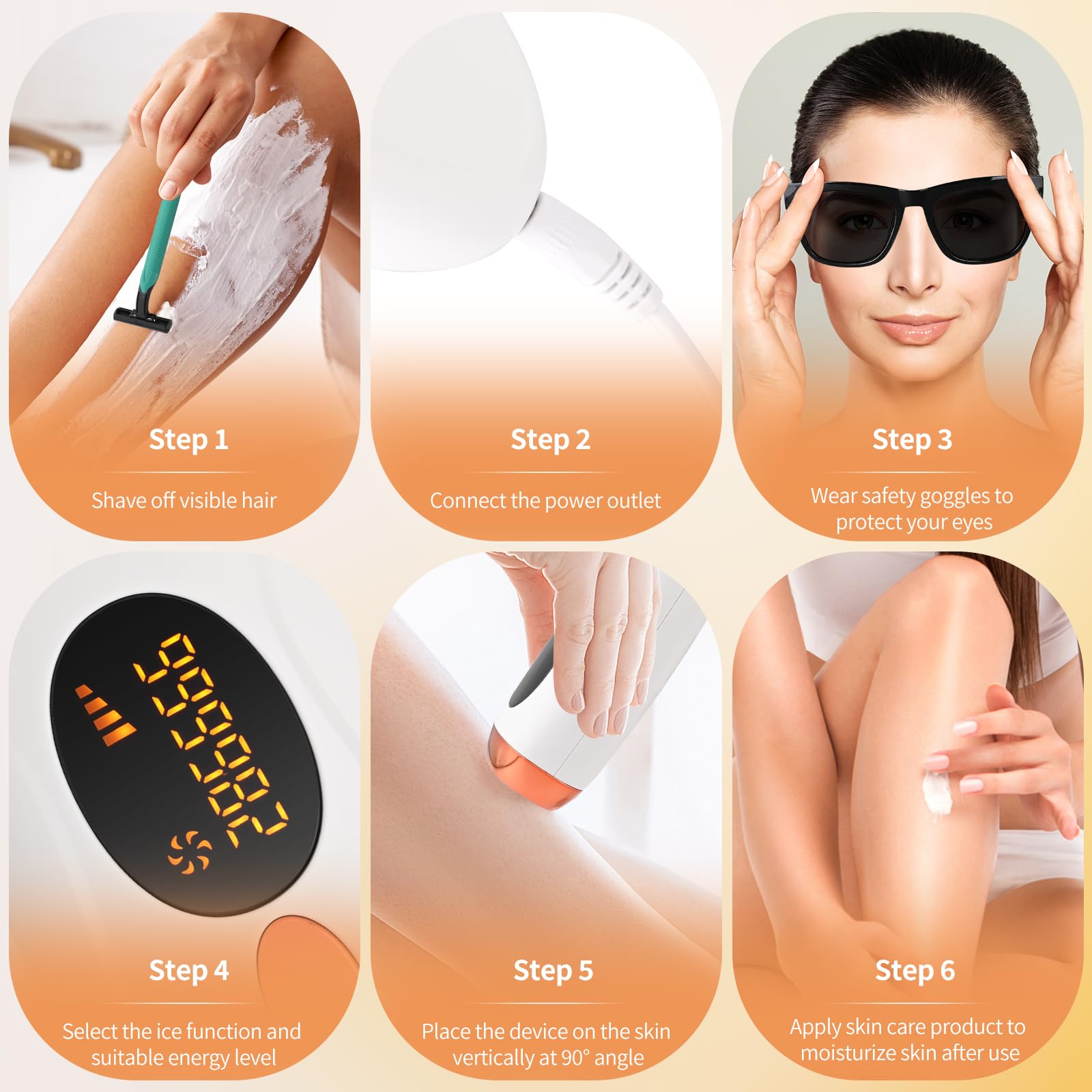 IPL At-Home Haarentfernungsgerät für Frauen und Männer, Comius Sharp Haarentferner mit Ice-Cooling System für Arm, Bein, Rücken, Ganzkörper