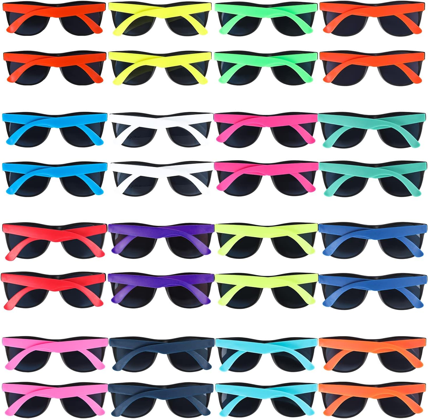 32 Pack 16 Colors Neon Sunglasses Party Favors,80's Style Colorful Novelty Sunglasses Party Sets,Perfect for Birthday,Beach Pool,Summer Party,Goody Bag Fillers,for Boys Girls Teens adults