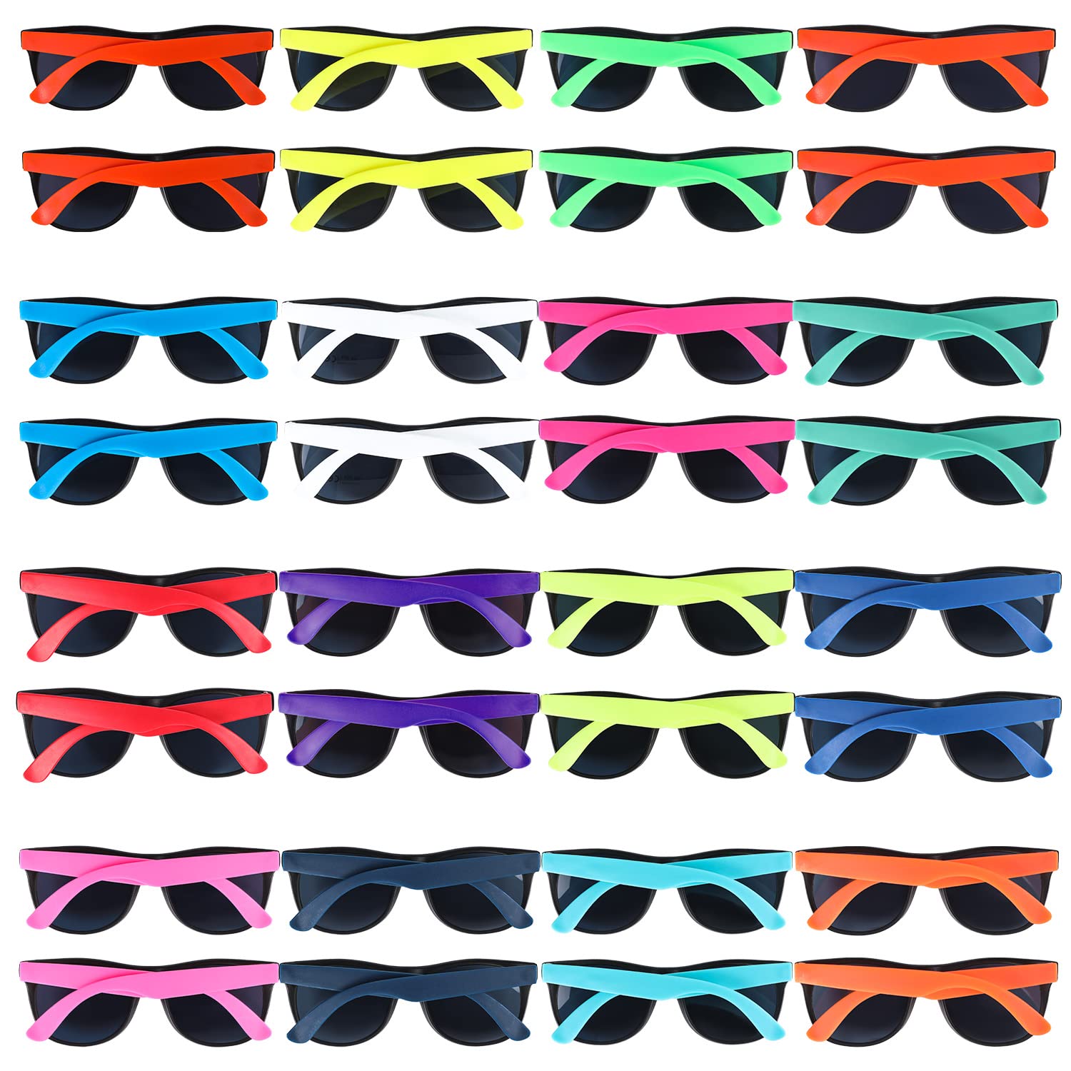 32 Pack 16 Colors Neon Sunglasses Party Favors,80's Style Colorful Novelty Sunglasses Party Sets,Perfect for Birthday,Beach Pool,Summer Party,Goody Bag Fillers,for Boys Girls Teens adults