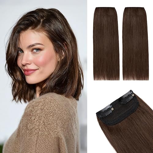 Rich Choices Short Clip in Hair Extensions Real Human Hair 2PCS 6 Inch