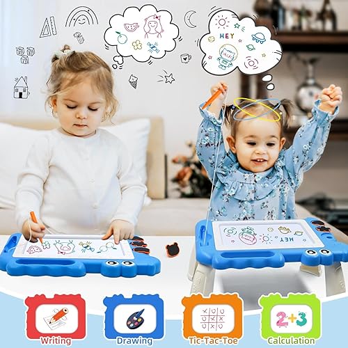 Miniatura 11 de AiTuiTui Tablero magnético de dibujo para niños pequeños, regalo para niñas y niños, escritura de bocetos a color, garabatos, bloc de viaje