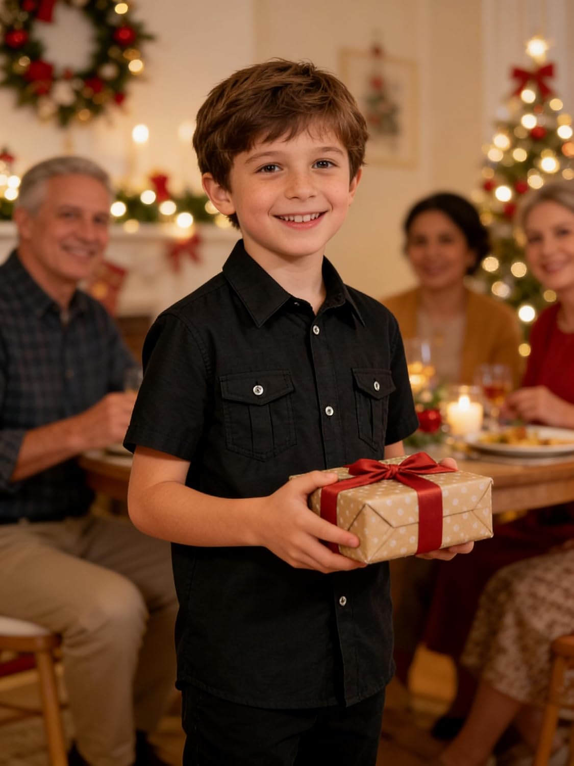 Bienzoe Boys Short Sleeve Shirt for School: Kids Button Up Collared Dress Fashion Shirts - Image 5