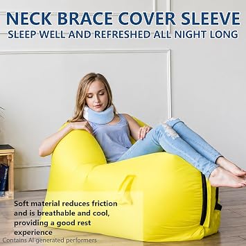 4 Pcs Breathable Neck Brace Covers, Cervical Support Sleeves, Unisex