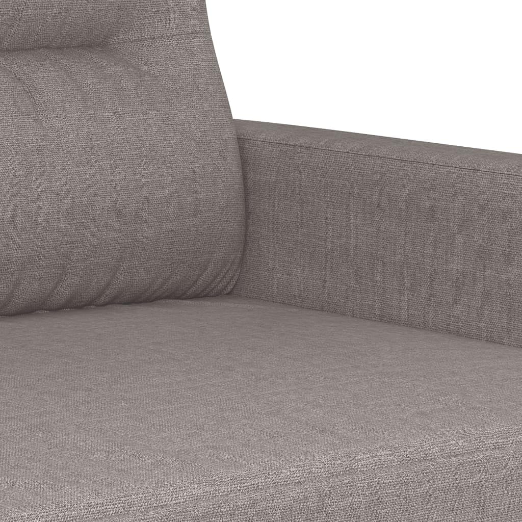 4-częściowy komplet mebli z poduszkami, materiał w kolorze szarobrązowym (taupe), przytulny komplet mebli z taboretem, wytrzymały materiał i solidna rama