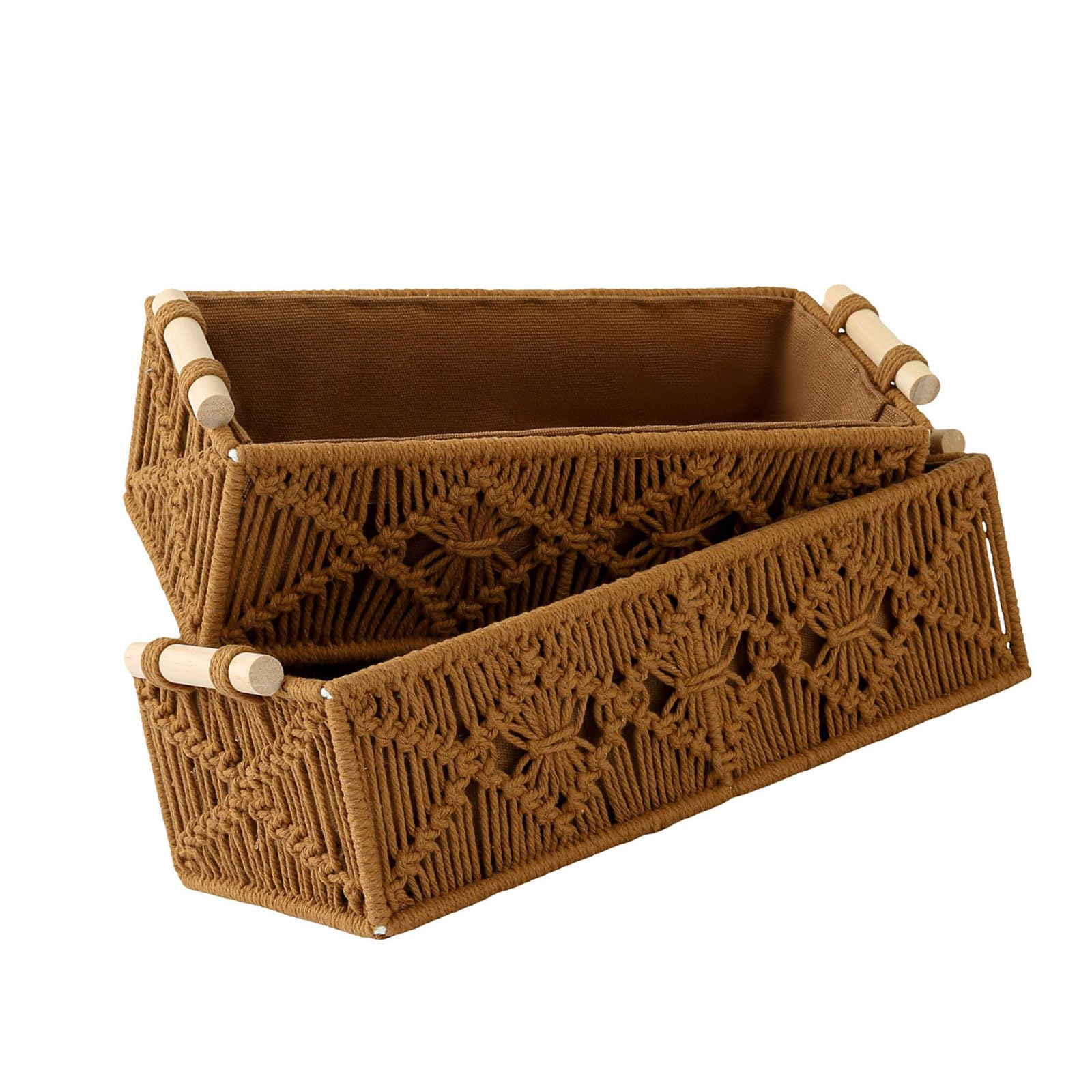 rectangular tissue box cover, Multipurpose Sturdy Cotton Weave Storage Box Accessory for Tissues and Remote Controls(A)