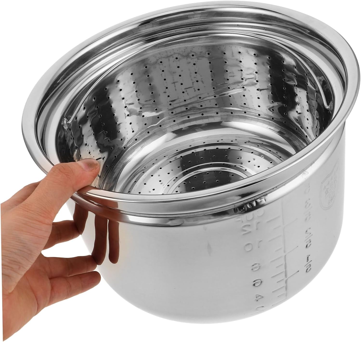 Rice Cooker Stainless Steel Inner Bowl Electric Pressure Cooker Liner Metal Inner Pot Rice Draining Basket Steamer Basket Healthy Cooking Easy Clean