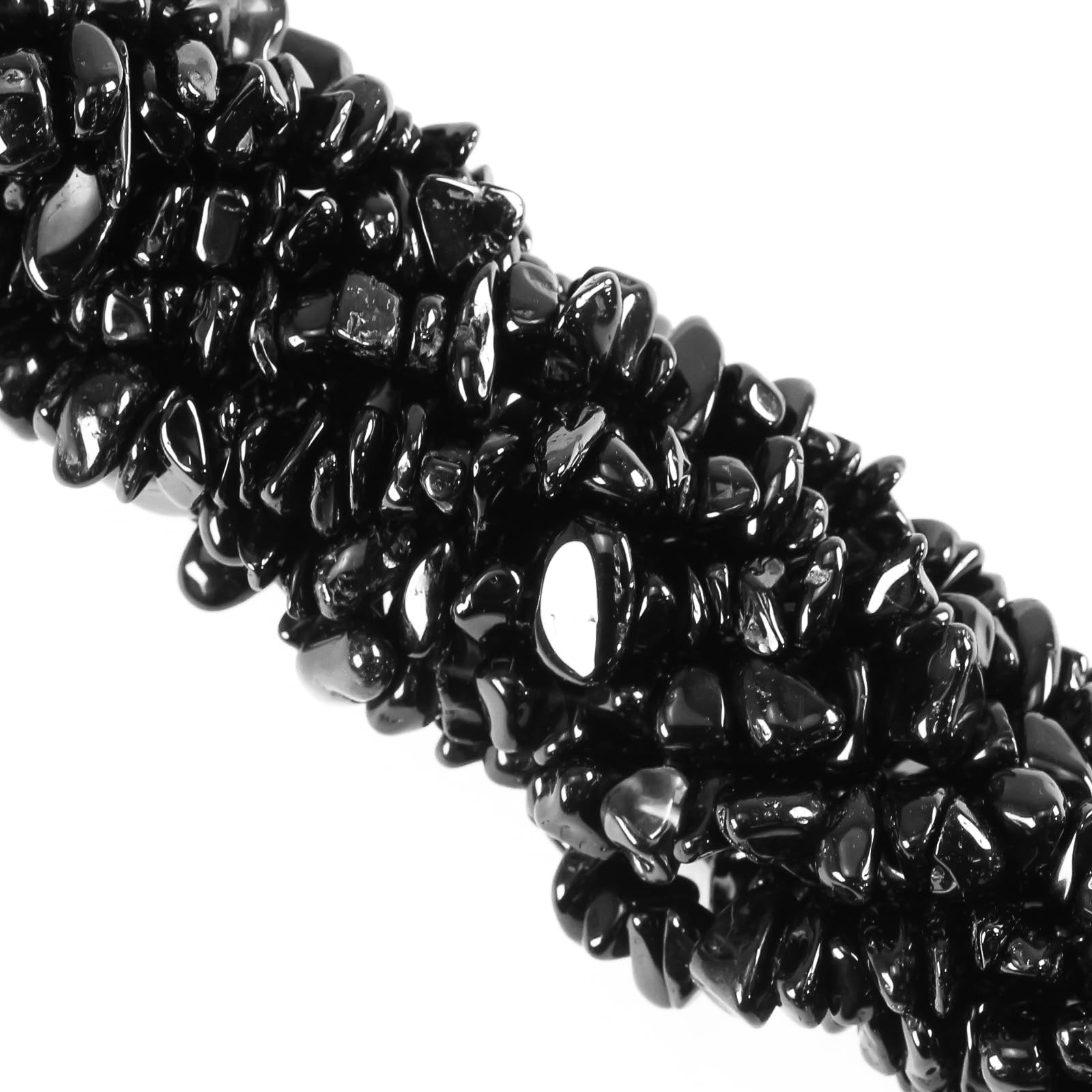 260pcs Natural Black Tourmaline Crystal Beads Chips 5mm to 8mm Irregular Gemstone Beads with Holes DIY for Bracelet Necklace Earrings Jewellery Making Craft 32 inch