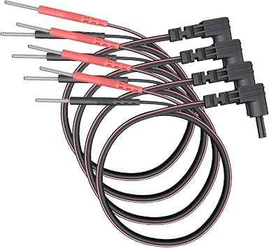 iStim 45" Lead Wires Replacement for TENS/EMS/IF Electrodes Units Pads /2mm pin Cable connectors 4 Pieces Pack of 4