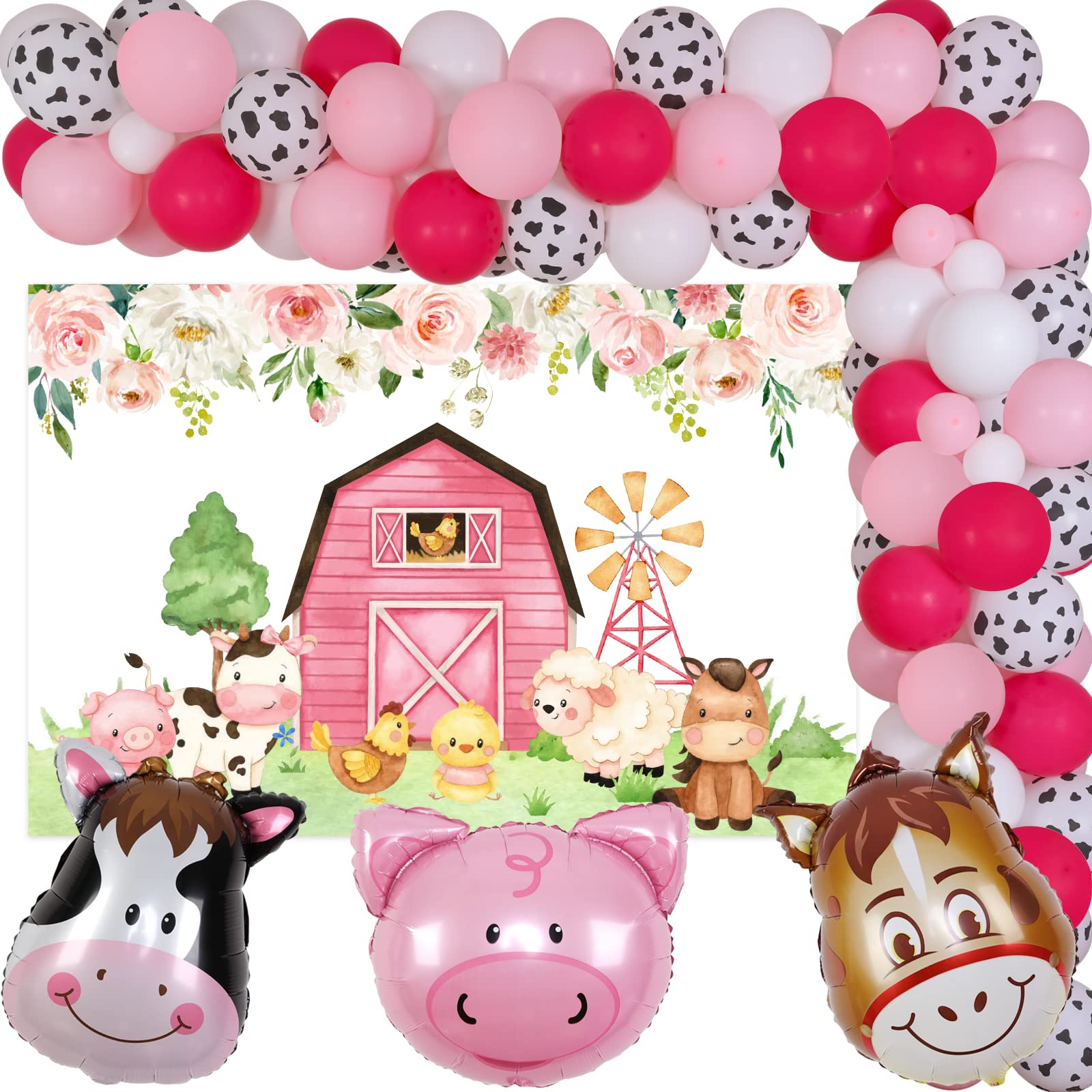 Buy Farm Animal Party Decorations Girl, Pink Farm Animal Party
