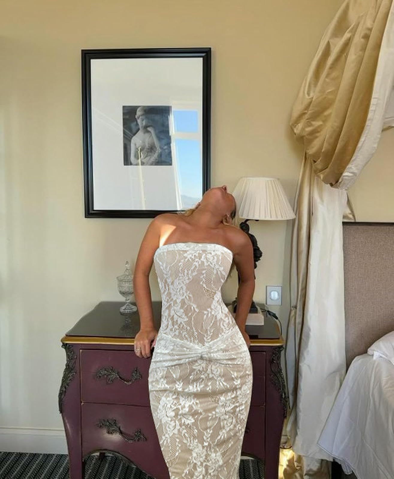 Robe Maxi D'été pour Femmes, sans Manches Manches, Supérieure en Dentelle Manches-Blanc-m