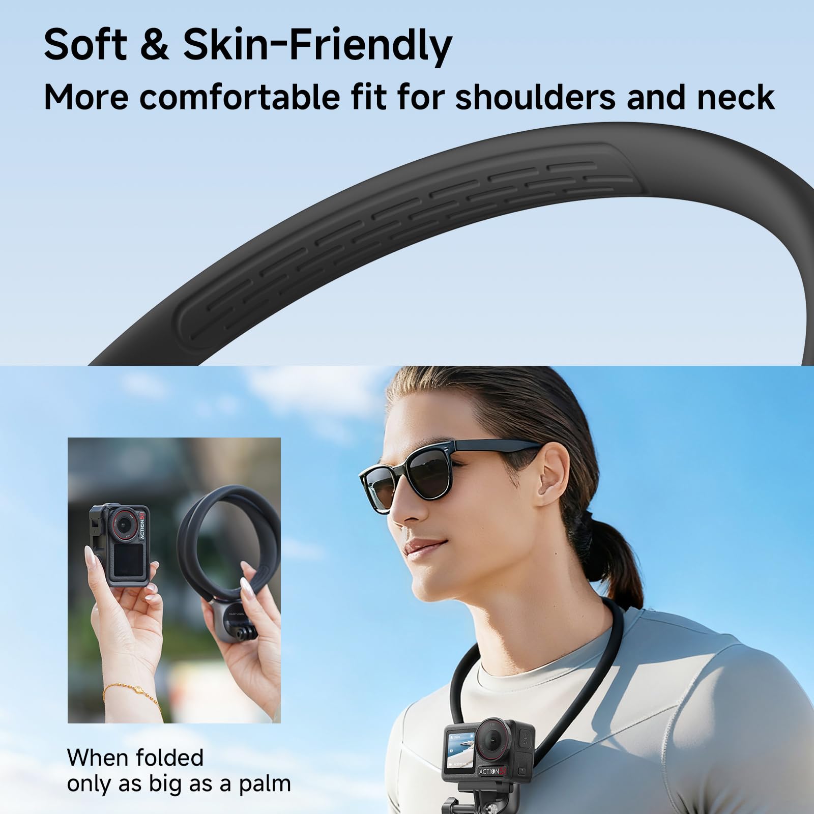 Supporto magnetico per telefono da collo per registrazione video POV fotocamera telefono POV supporto toracico per GoPro DJI Osmo, Pocket 3 Neck Mount, ideale per vlogging, live streaming, cucina