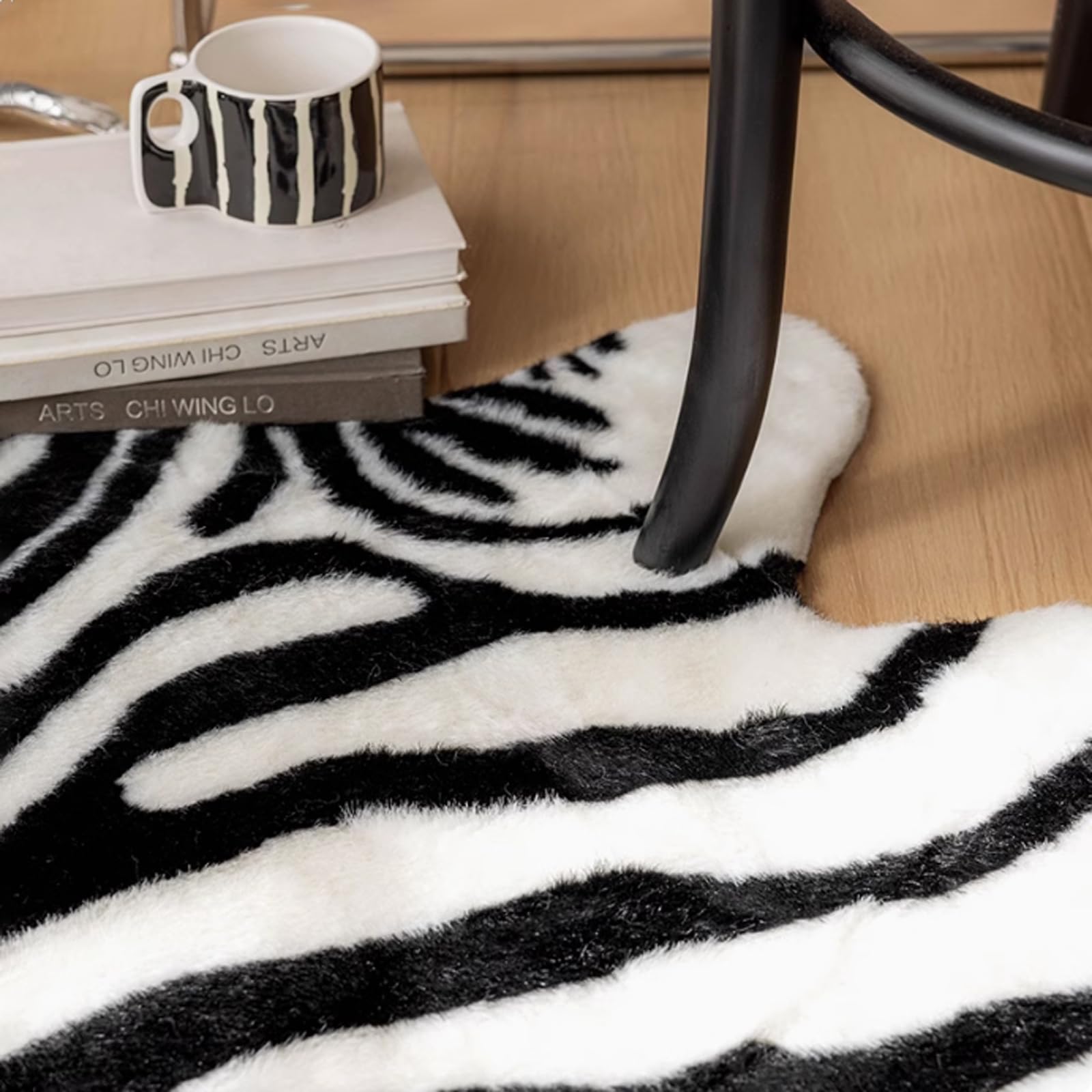 Imprimer, Tapis Imprimé Zèbre Imitation Vache, Tapis Zèbre en Peau de Vache Artificielle