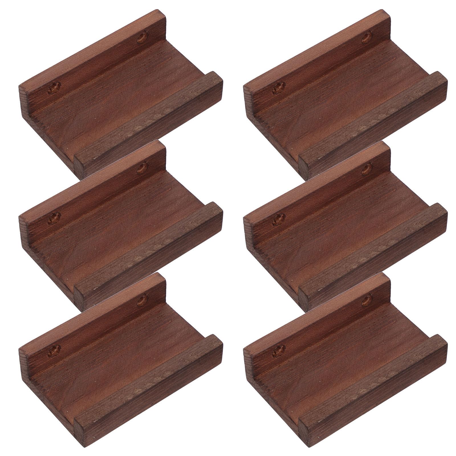 Étagères flottantes en bois marron Housoutil pour disques vinyles et CD, lot de 6