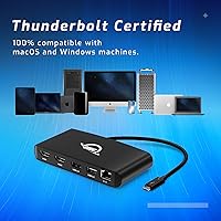 Vista 5 de OWC Thunderbolt Mini Dock, multiadaptador de 5 puertos alimentado por bus con HDMI 4K dual, USB dual, Gigabit Ethernet, cable TB integrado de 7.2