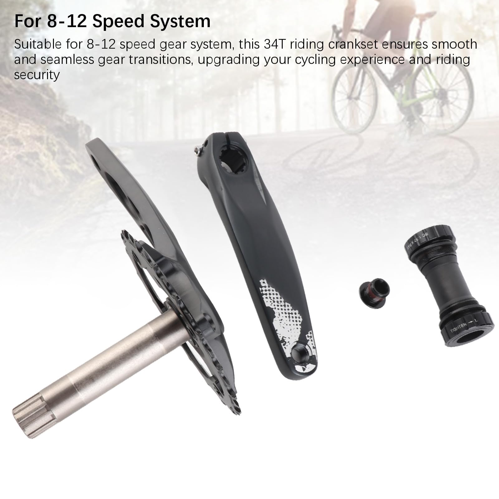 Mechanizm korbowy 34T 8-12 prędkości dodatni ząb ujemny BCD104MM pusty zintegrowany zestaw korbowy z tarczą do jazdy na rowerze górskim