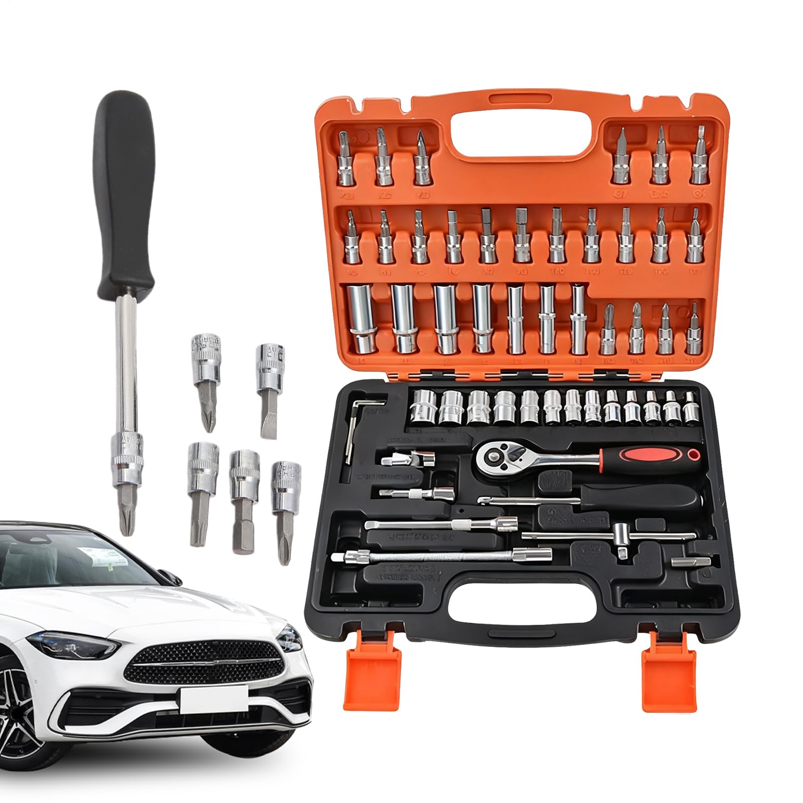 Set Di Chiavi A Con Scatola Di Immagazzinamento 53 Pezzi Utensile In | Chiave A Cricchetto Per Manutenzione Domestica Per Impianti Idraulici E Attrezzature Meccaniche