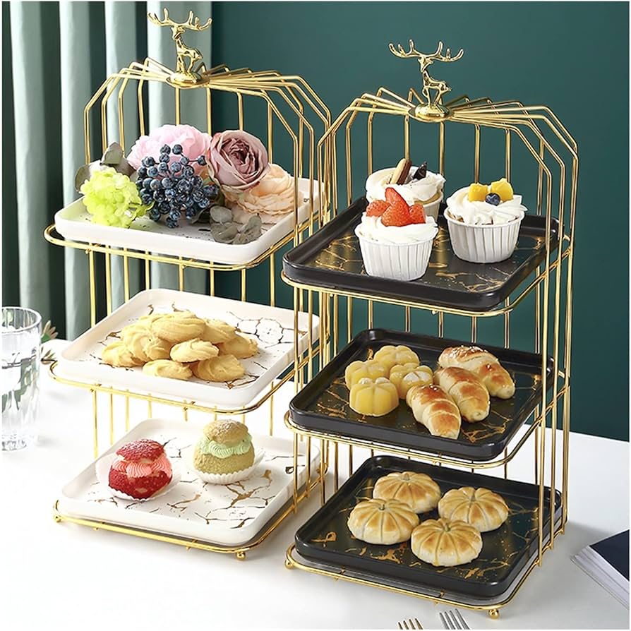 cofe+ ケーキスタンド Amazon｜階層型ケーキスタンド クリエイティブ多層アイアンケーキ