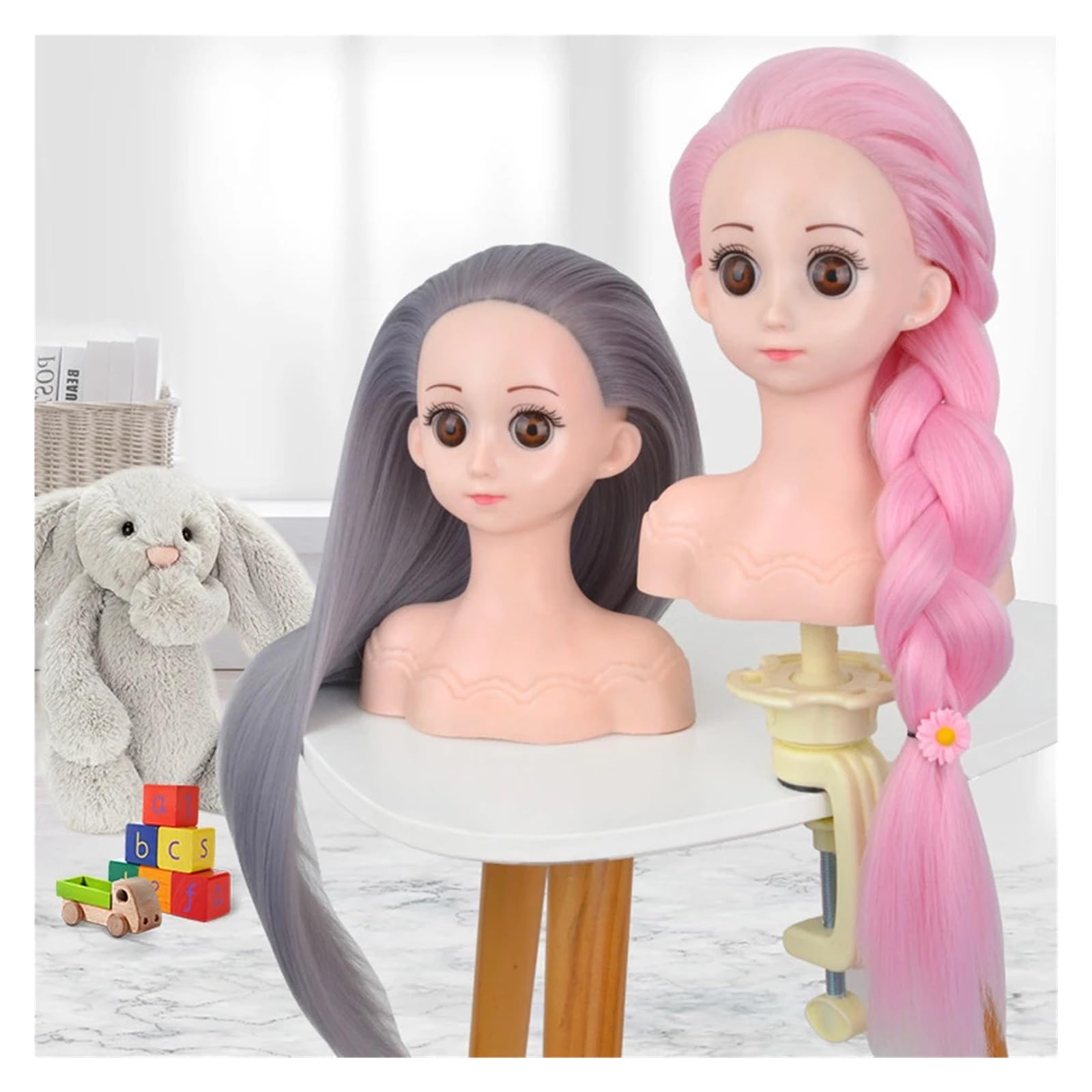 Amazon.co.jp: マネキンヘッド 子供用高温ファイバーブロンドヘア
