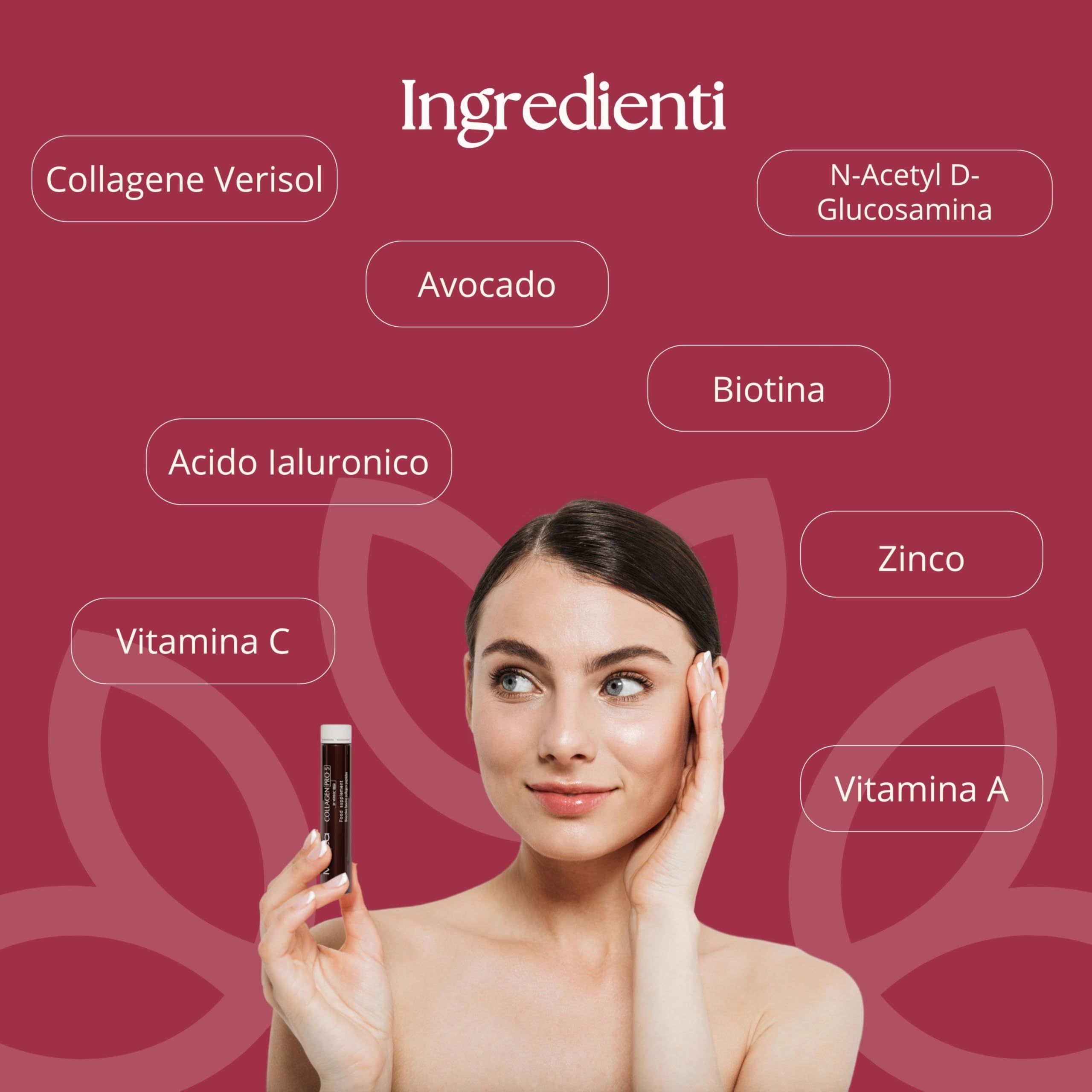 Collagen PRO 5 – Integratore di Collagene Verisol con Vitamina C e 5 Attivi, Supporto per Pelle, Articolazioni e Capelli – Formula Completa Anti-Age - 15 fialoidi