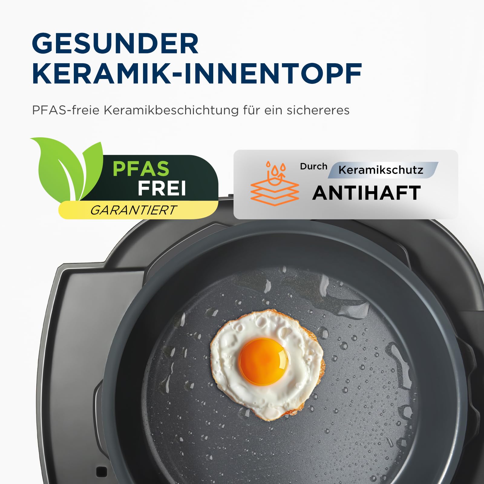 Midea 9-in-1 Multikocher, 6L mit 12 Kochfunktionen Elektrischer Schnellkochtopf (Langsamkochen, Reiskocher, Sous Vide, Kuchenbäcker), 70% schneller, gebürsteter Edelstahl & Schwarz