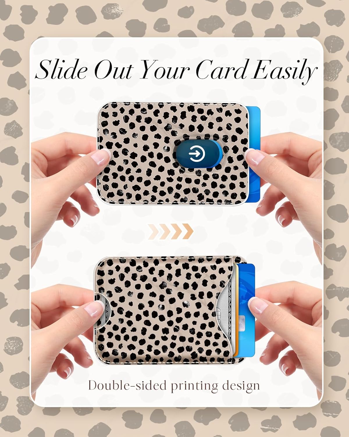 Shorogyt Compatible with Magsafe Wallet Magnetic Card Holder - Black Point Phone Wallets for Women Teen Girls Cute for iPhone 17/16/15/14/13/12 Series Slim for Apple Mag RFID Magnet Fit 3 Cards - Image 4