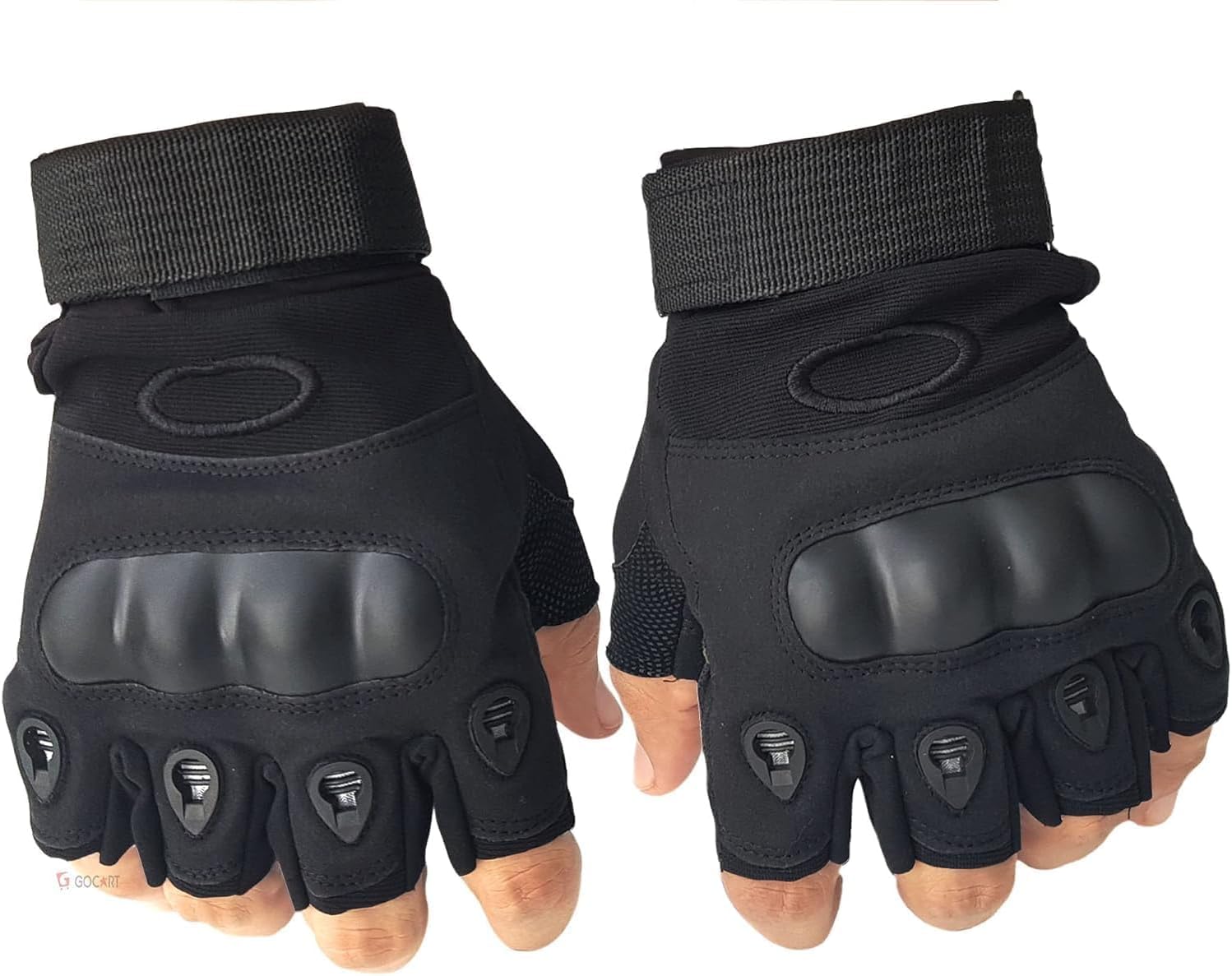 Nylon Tactical Half Finger Gloves for Sports, Hard Knuckle,Hiking,Cyclling,Travelling,Camping,Outdoor,Boxing, Motorcycle Riding, Arm Shooting Gym Gloves(Black Free Size)