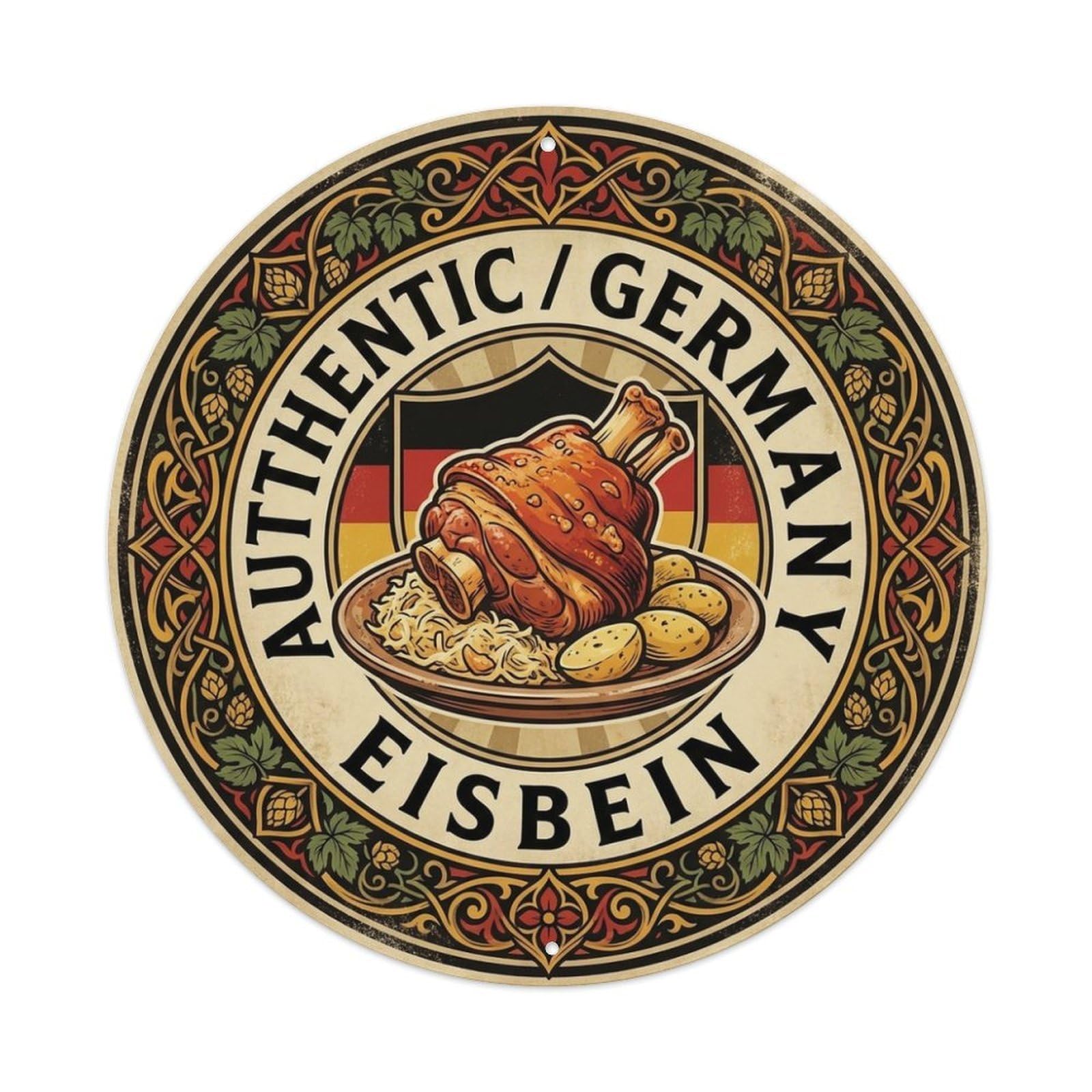 Olhnbad Style Germany Eisbein Travel Pork Dish Cuisine Metal Tin Sign