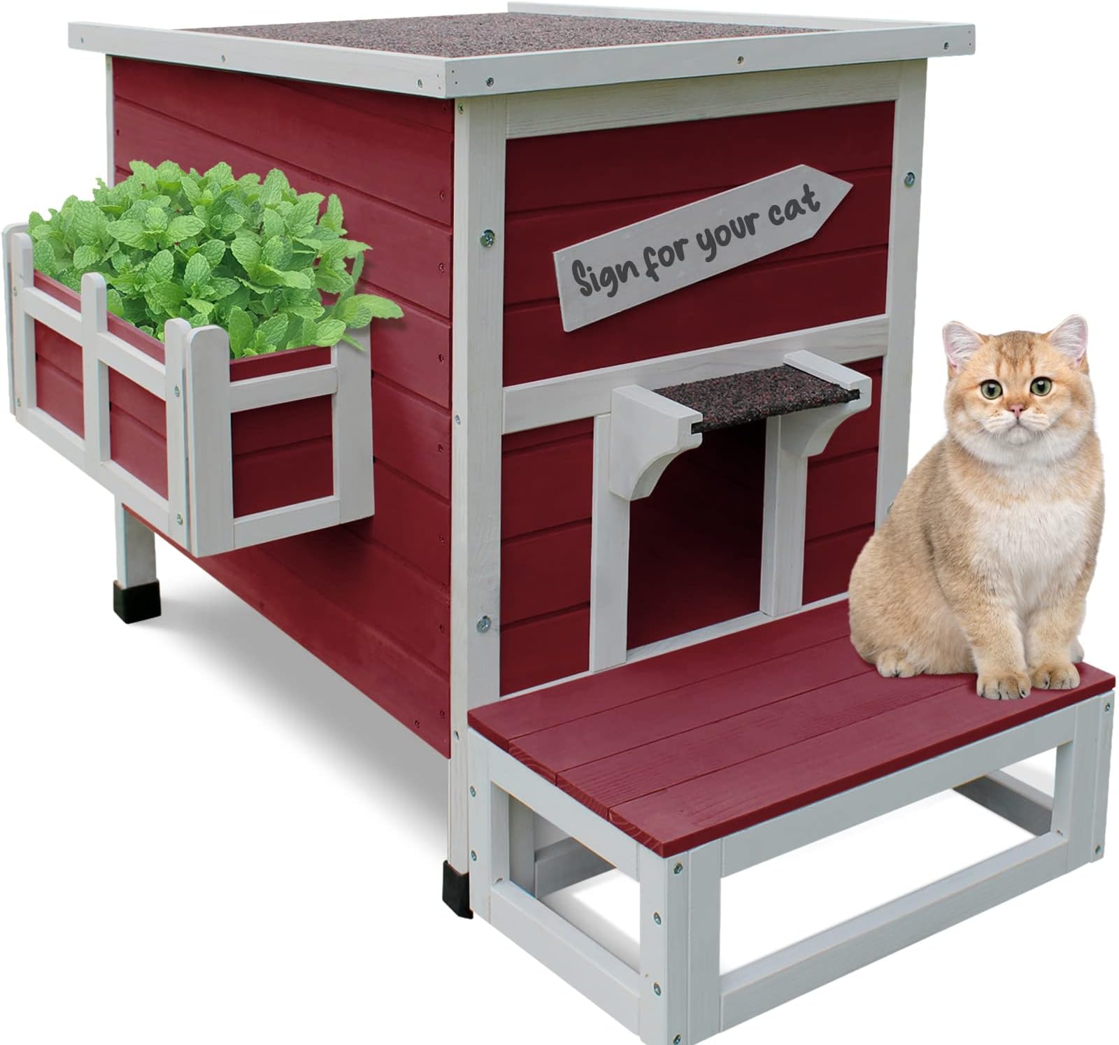 Rockever Outdoor Cat House, Cat House for Outdoor Cats