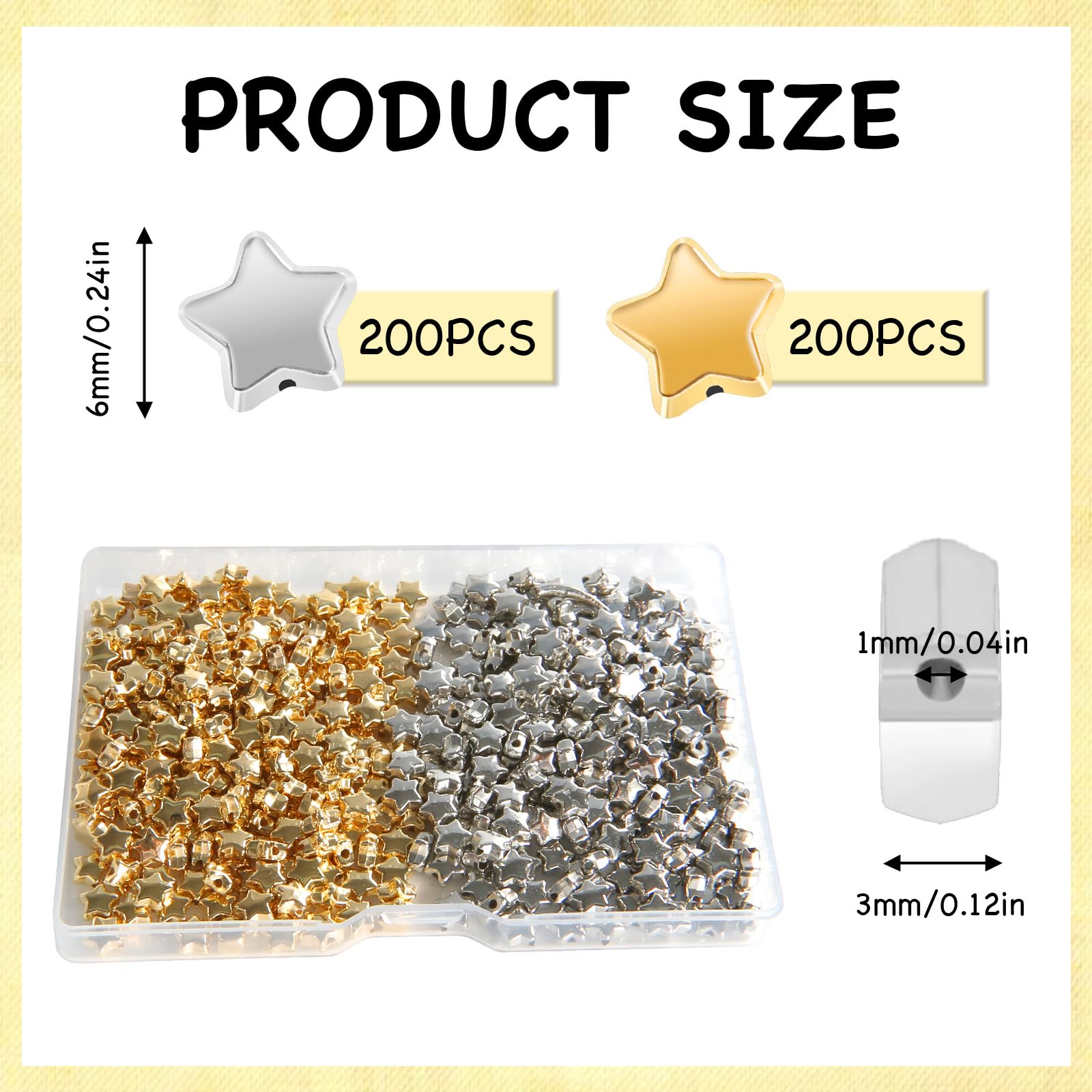 400 Stück Stern-Perlen, 6 Mm, Silberfarben – Perfekte Abstandshalter Für Armbänder, Ketten & DIY-Schmuck