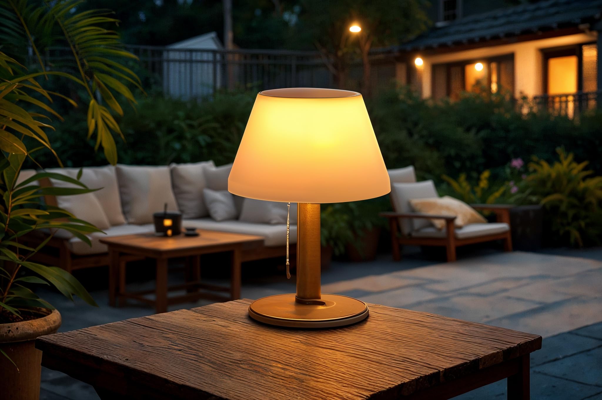 BOLD Lampada da tavolo a LED a batteria da esterno/lampada da tavolo a LED, senza fili, per esterni (connettore USB-C + solare, batteria fino a 6 ore, IP44, dimmerabile a 3 livelli e luce notturna)