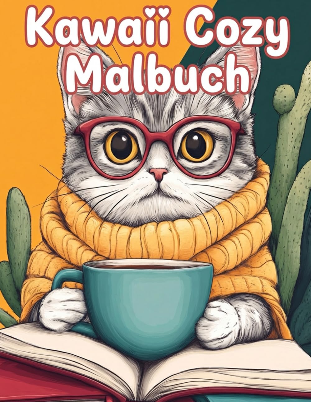 Gemütliches Cozy Kawaii Malbuch: Niedliche Kuscheltiere, Tee & Blätter – Entspannendes Ausmalbuch für Erwachsene