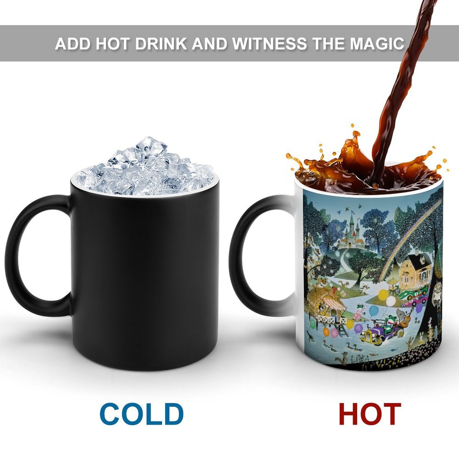 Amazon.co.jp: 藤城清治 ケロヨンワールド マグカップ 熱で色が変わ 杯