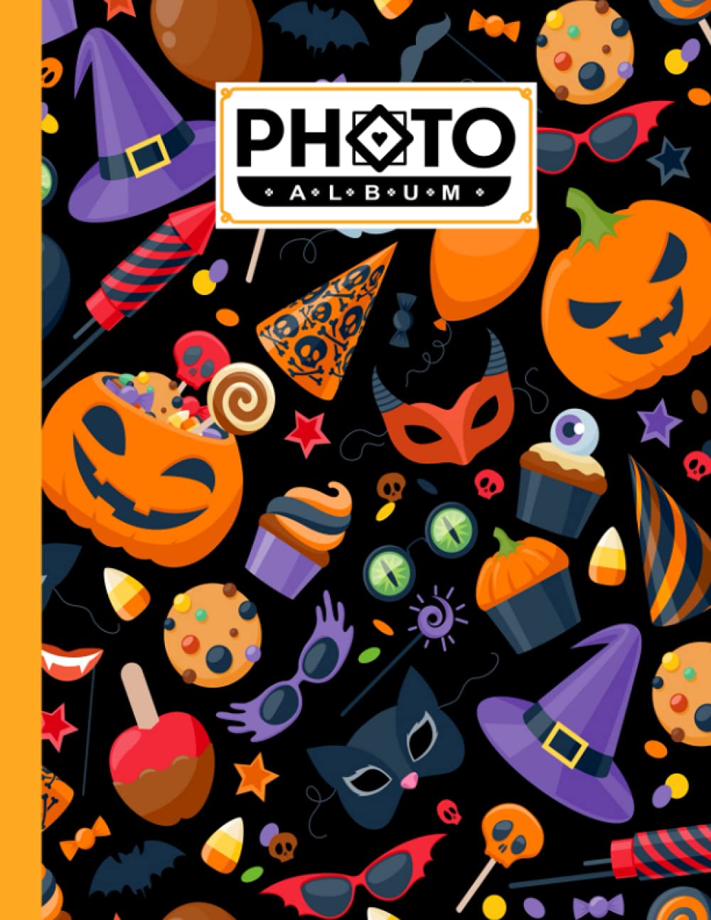 Photo Album: Large Photo Albums with Writing Space Memo, Extra Large Capacity Picture Album | Premium Halloween Candy Cover by Georg Sauer