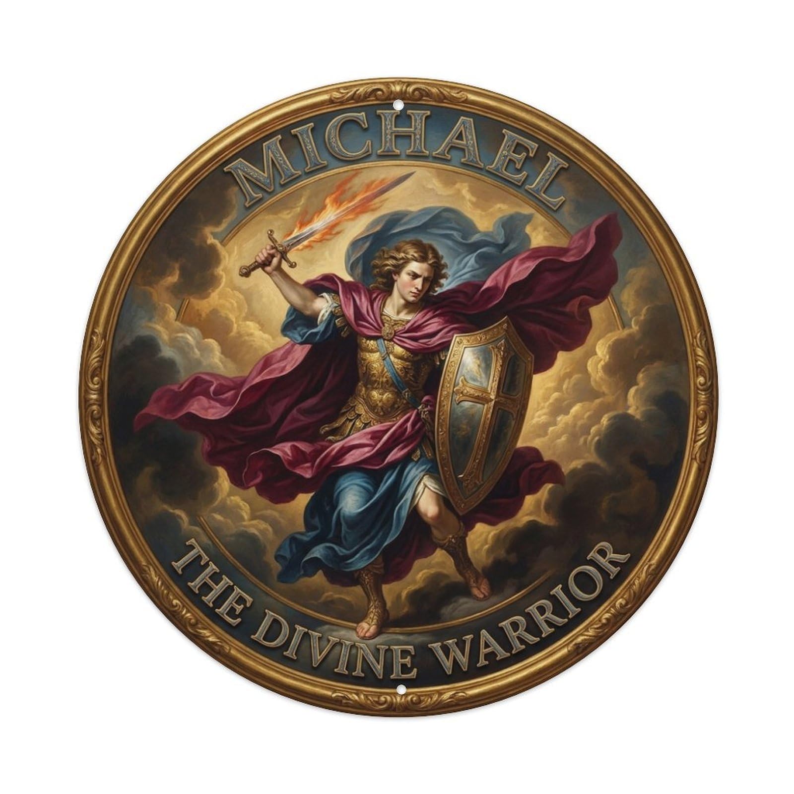 The Divine Warrior Guardian St Michael Archangel Metal Tin Sign