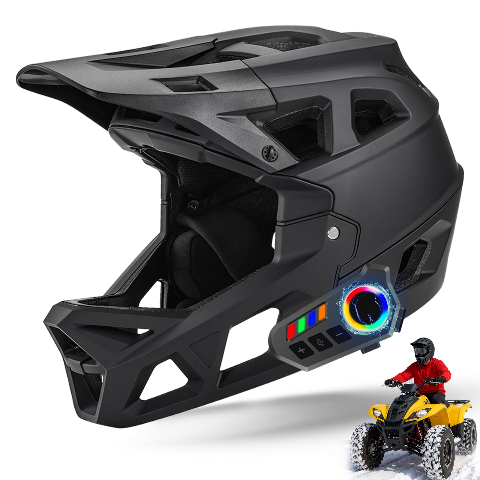 Casco de Bicicleta de montaña MTB Downhill Según Norma de Seguridad EN1078, Aberturas de ventilación para Flujo de Aire y refrigeración, Carcasa Exterior de PC Adulto Negro